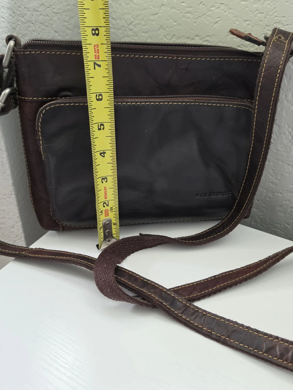 Jack George's Brown Leather Crossbody Bag